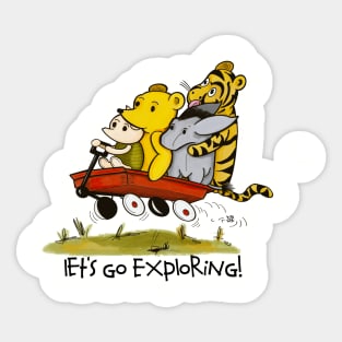 Let's Go Exploring with Classic Winnie the Pooh, Piglet, Eeyore and Tigger too! Sticker